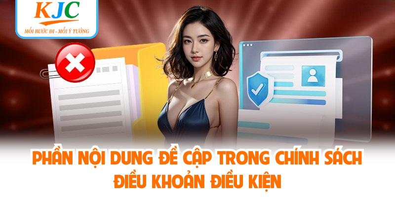 Phần nội dung đề cập trong chính sách điều khoản điều kiện